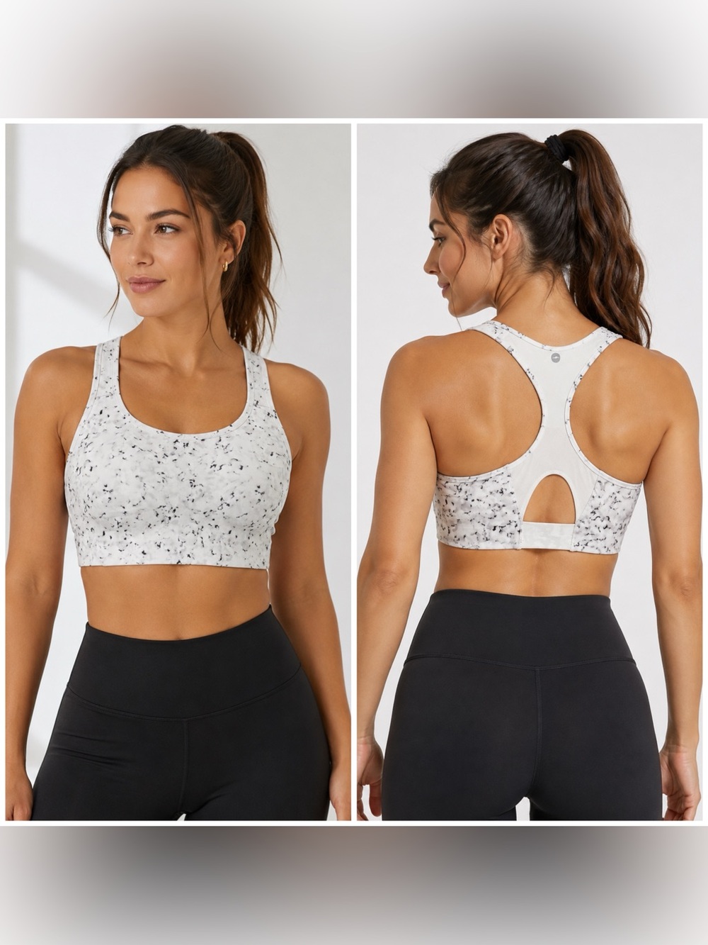 Avia Women’s Size L 12-14 Marble Print Racerback Sports Bra NWT